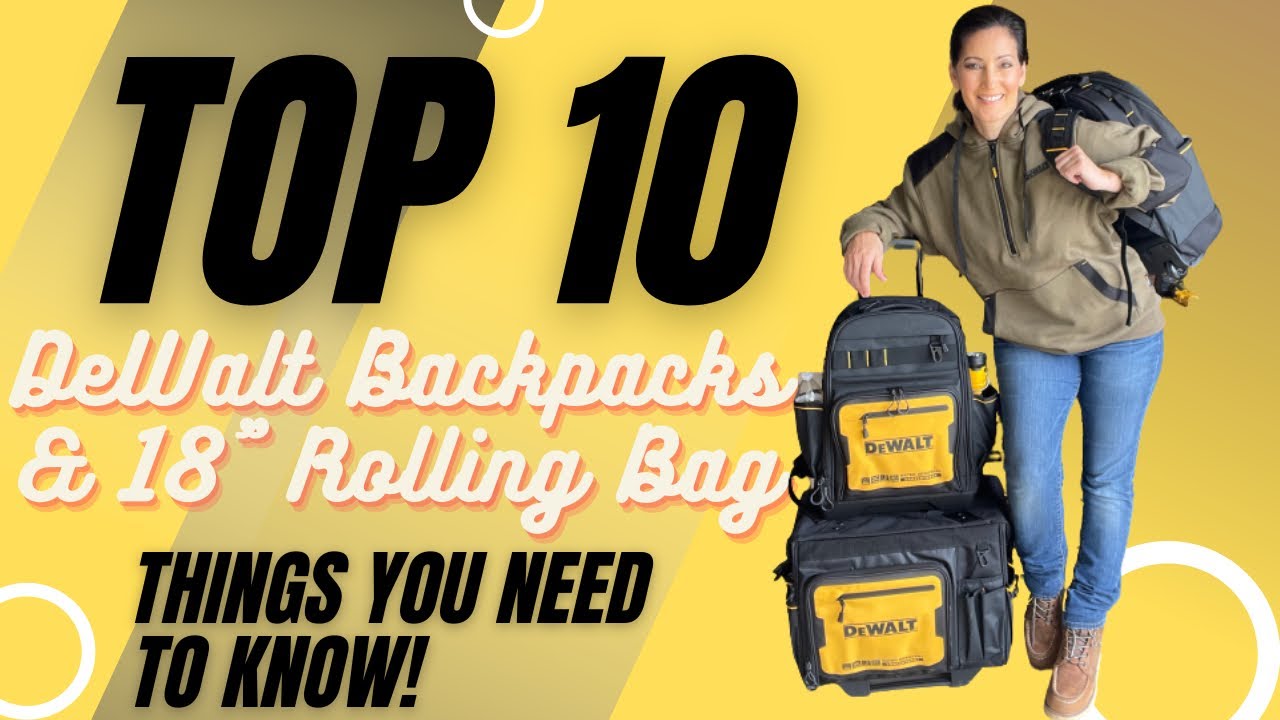 Top 10 Things You Need to Know! New DeWalt IP54 Pro Backpacks and 18” Rolling Tool Bag