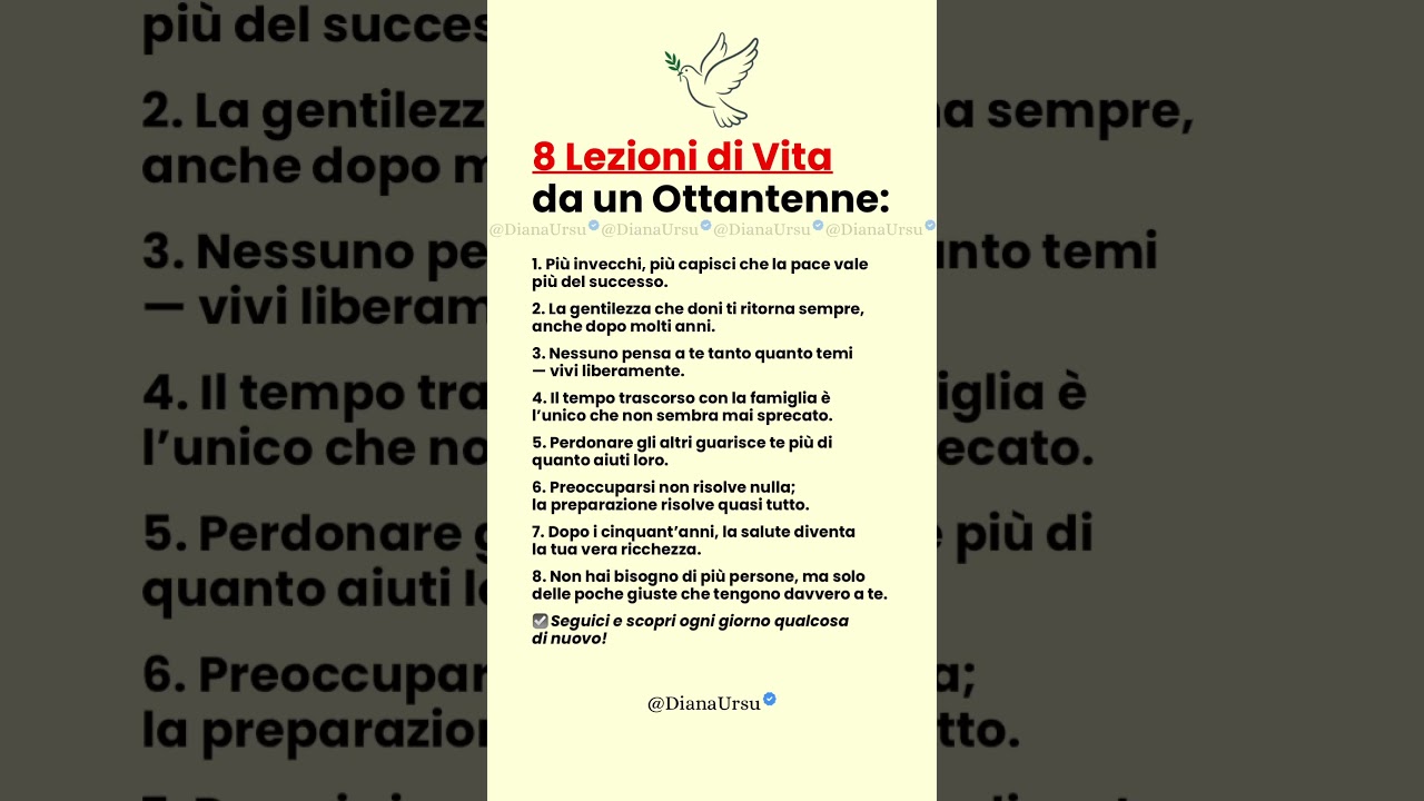 🕊️ 8 Lezioni di Vita da un Ottantenne 👴