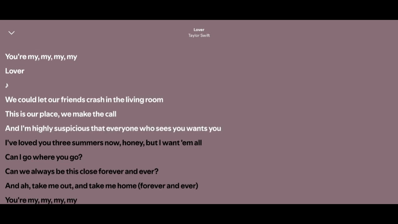 TAYLOR SWIFT - LOVER (LIRIC)