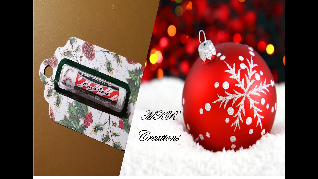 Craft Fair Idea 2021 Candy Cane Chapstick Gift Tag, 