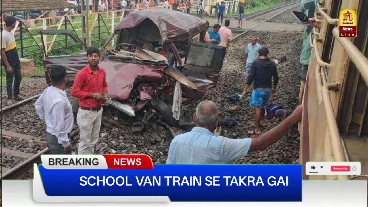 School Van Collides with Train
