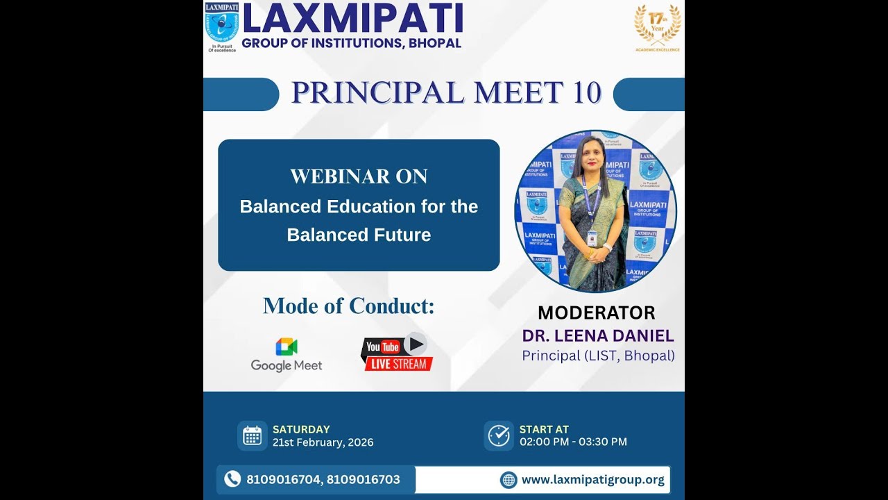 PRINCIPAL MEET 10 | Balanced Education for the Balanced Future | LGI Bhopal Live Webinar 2026