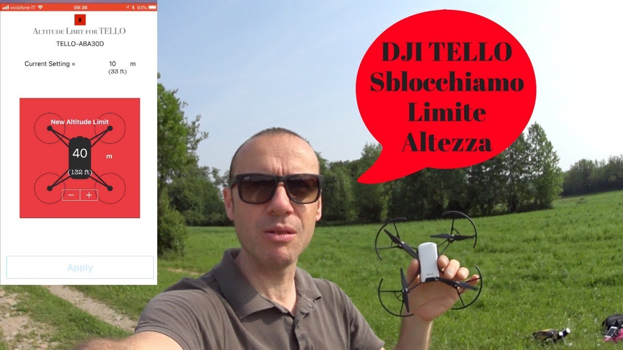 DJI TELLO SBLOCCHIAMO E PROVIAMO LIMITE ALTEZZA ALTITUDE LIMIT FOR TELLO ITA!!!