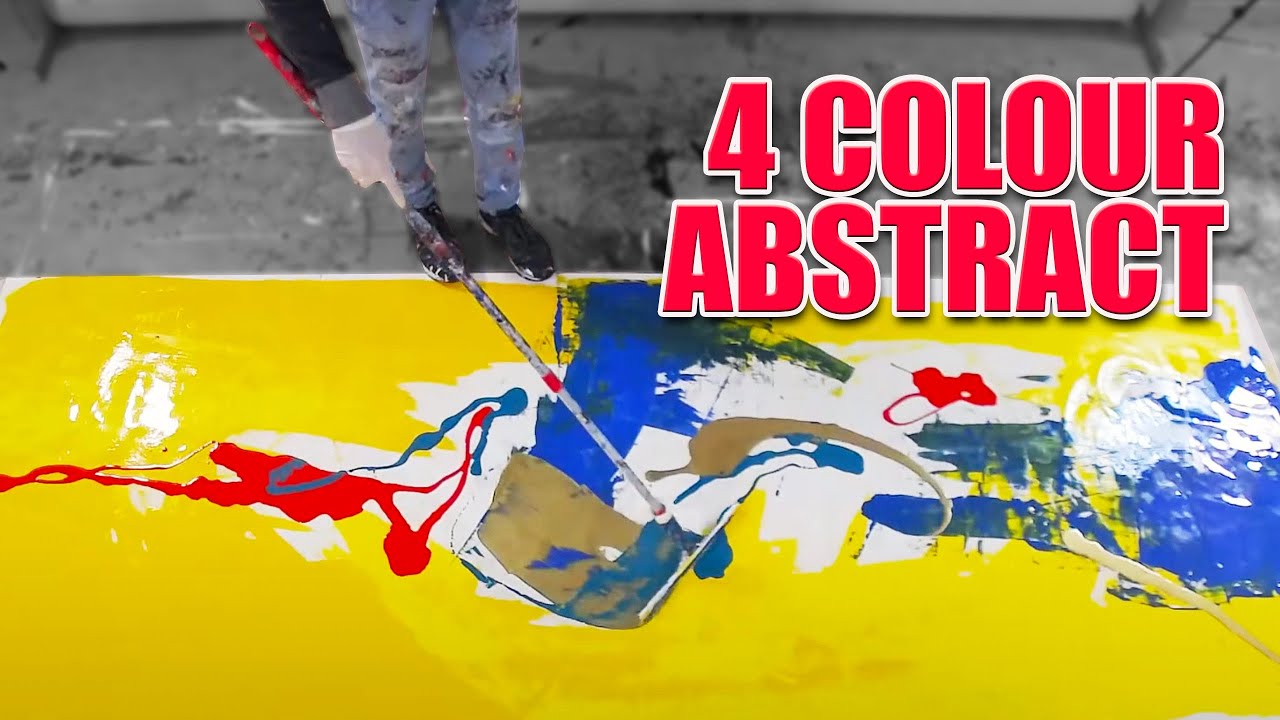 ART LIVE! Creating a huge 4-colour abstract painting with 4 HD cameras!!