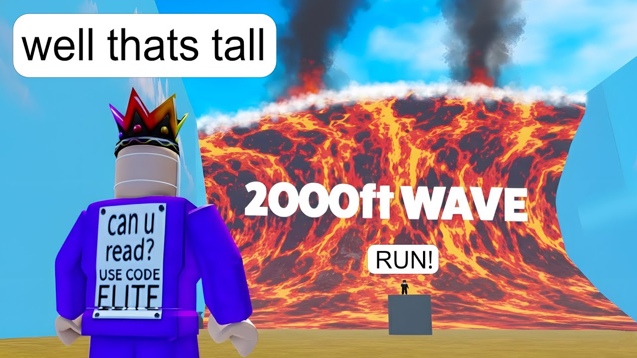 I Try ESCAPING LAVA Tsunami on Roblox BUT Can't Run FAST Enough
