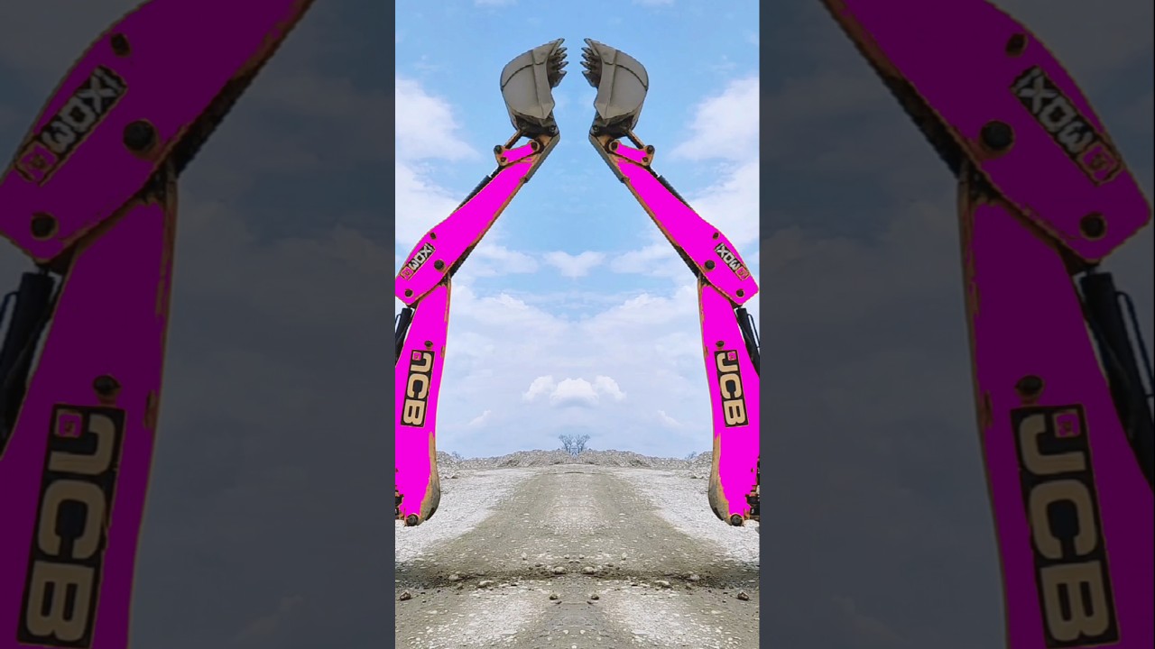 Crazy Colour PINK JCB VIDEO 💯😎 #jcb #jcb3dx #bulldozer #backhoe #excavator #jcbtoys #tractor #cat