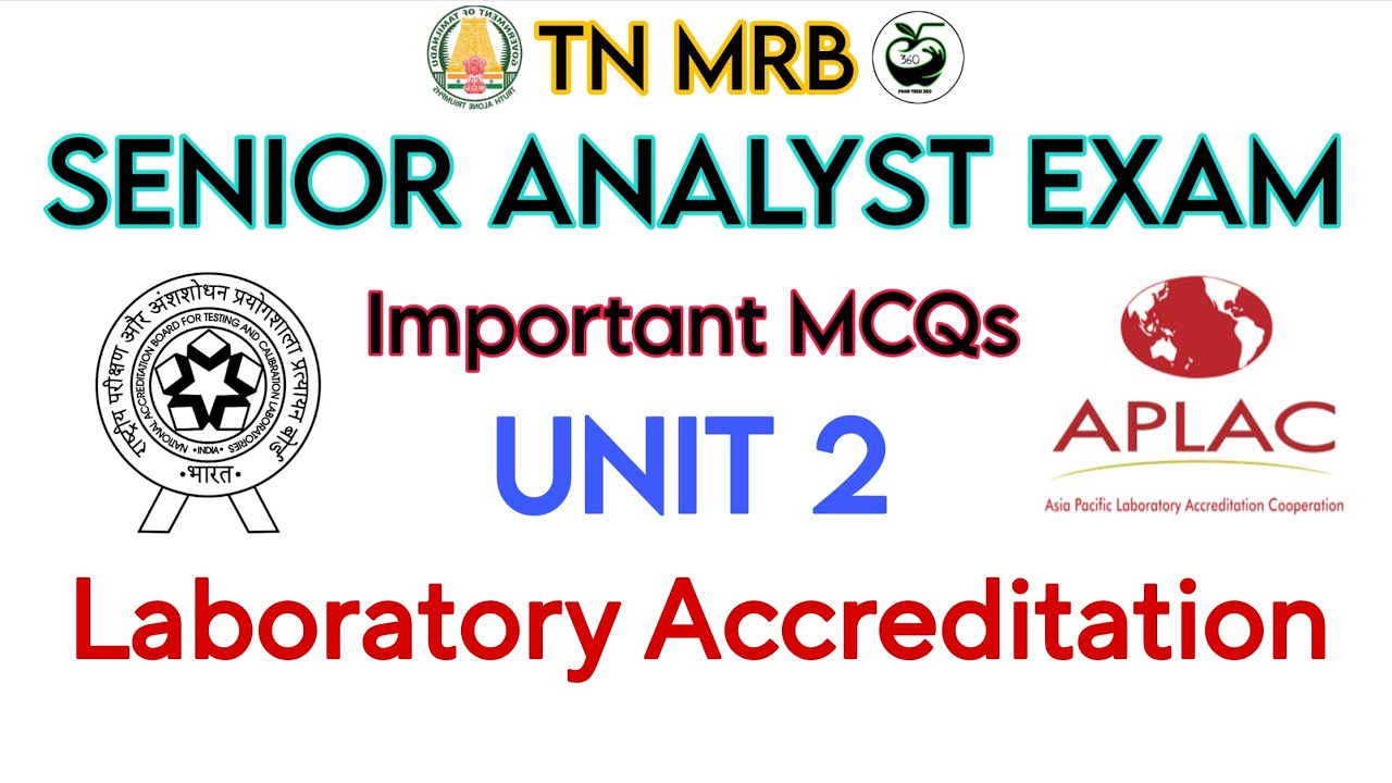 Laboratory Accreditation - Important MCQs | TN MRB Senior Analyst Exam MCQs 🧪
