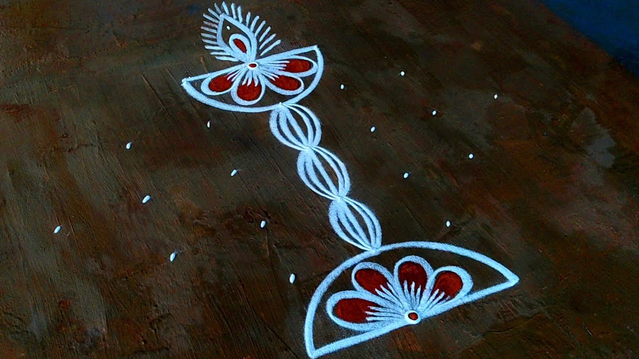 Karthigai deepam 2023 kuthu vilakku kolam🌹7X1 deepam muggulu🌹Easy vilakku kolam🌹Creative rangolis
