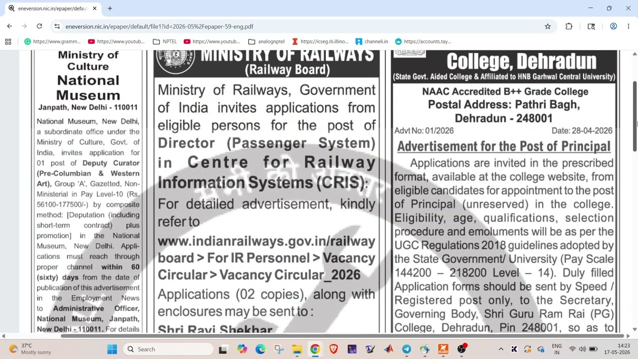 Employment News PDF: 16 - 22 May 2026 (3rd Week)  #employmentnews #govtjobs #ssccgl