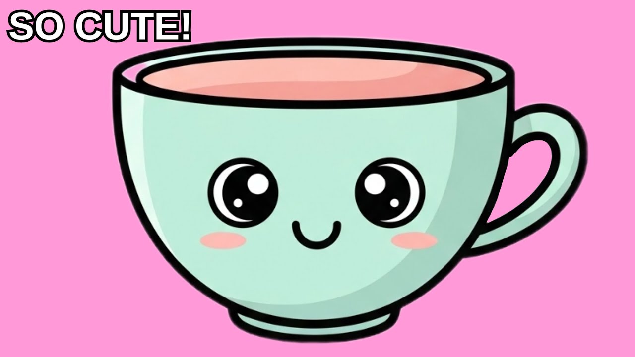 How to Draw a Cute Tea Cup | Easy Cute Drawing