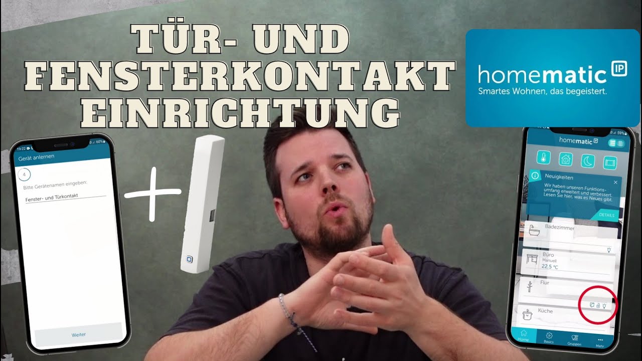 Homematic IP T&uuml;r- und Fensterkontakt einrichten und montieren | App | T&uuml;rkontakt | HMIP-SWDO-2