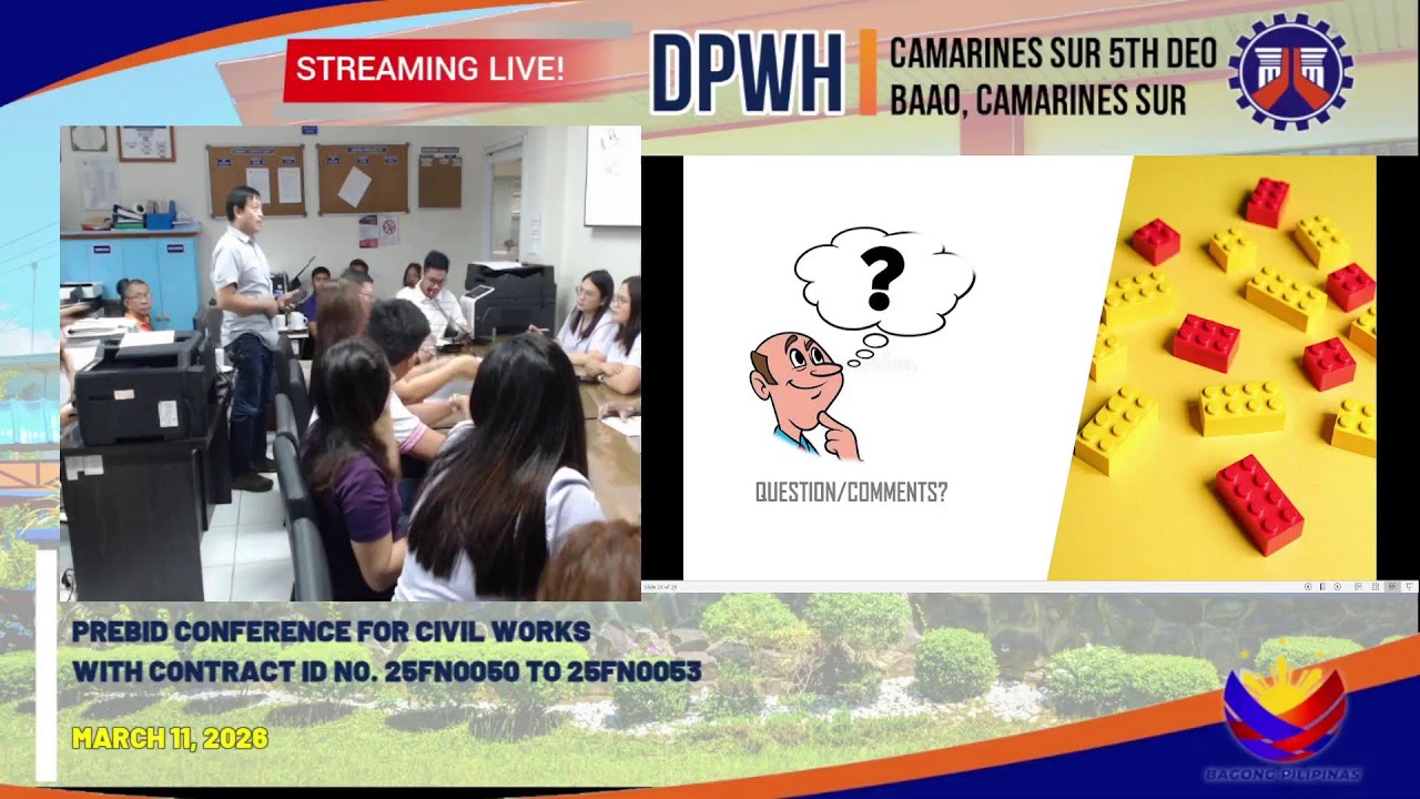 Procurement Livestream for DPWH Camarines Sur 5th DEO on March 11, 2026