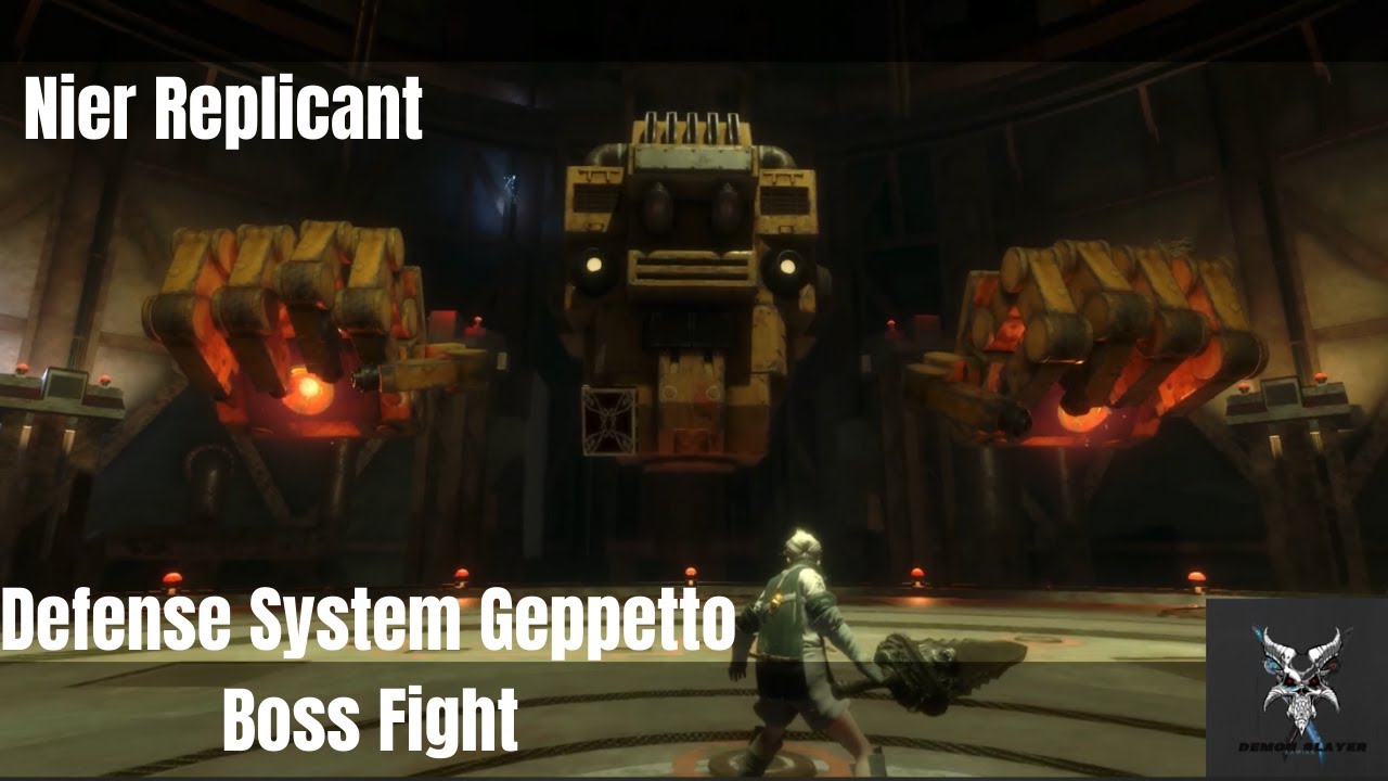 Nier Replicant Defense System Geppetto Boss Fight