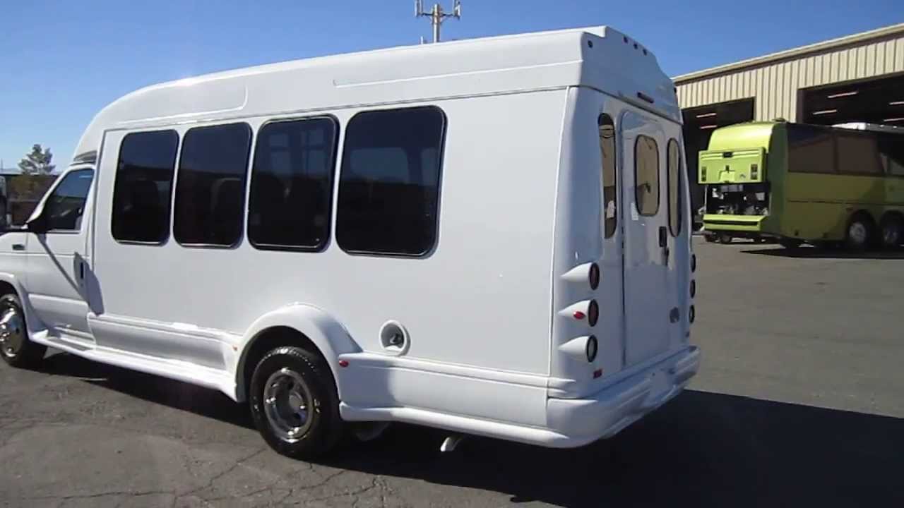 Used Shuttle Bus - 2009 Ford Turtle Top For 14 Passengers w/ Rear Luggage & Only 50,361 Miles S06487