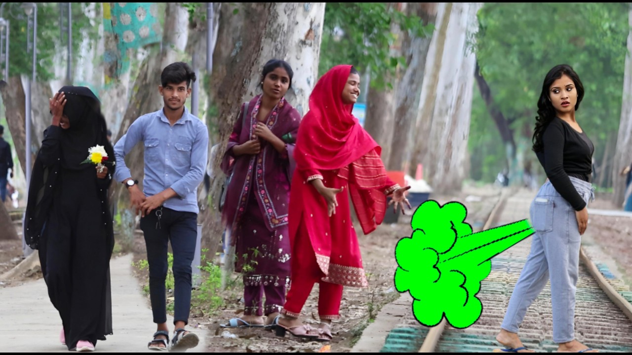 Very Funny FART Prank on random cute Girls in public park Part- 404 😜! N2o Shreya