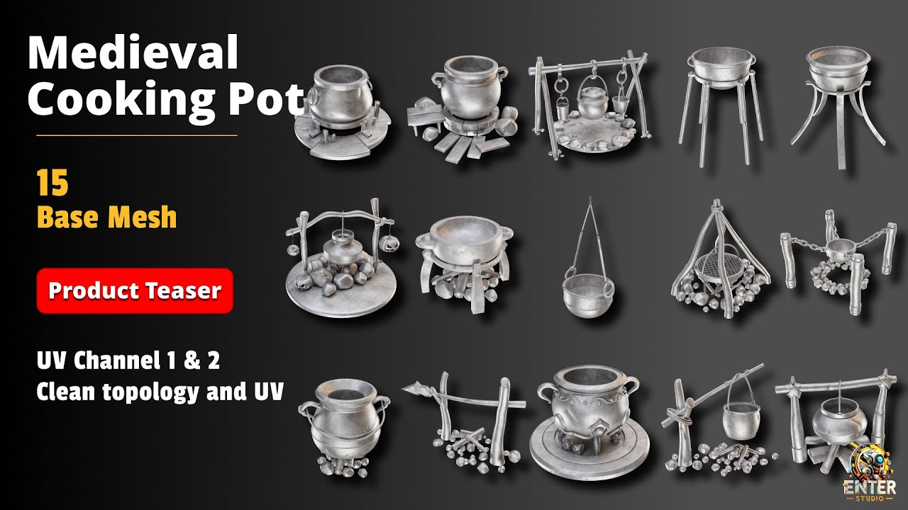 15 Medieval Cooking Pot Base Meshes – Epic Adventures Begin!