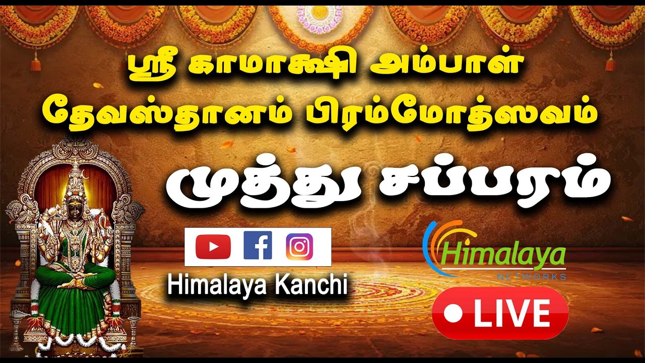 🔴LIVE: முத்து சப்பரம் (காஞ்சிபுரம்) ஸ்ரீ காமாக்ஷி அம்பாள் தேவஸ்தானம் பிரம்மோத்ஸவ திருவிழா.