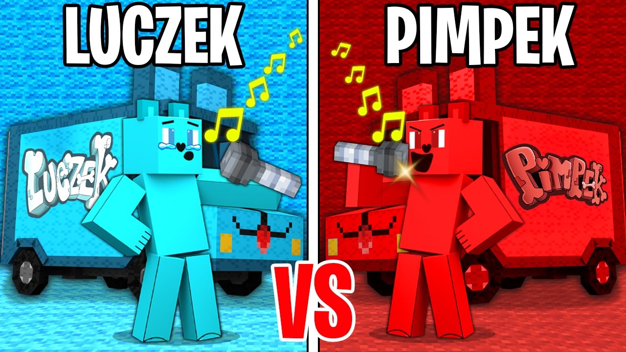 🎵 PIOSENKA Luczka 🩵 vs Pimpka ❤️ w Minecraft