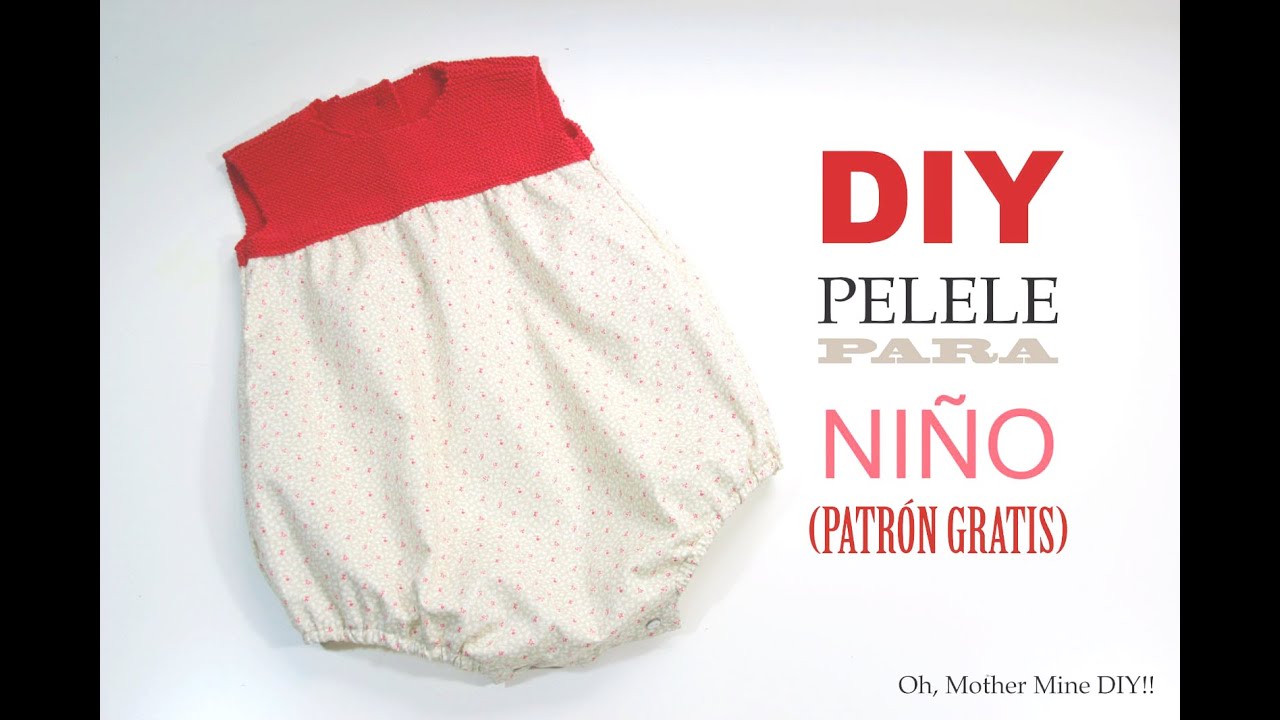 DIY Costura pelele bebe tejido y tela (patrón gratis)