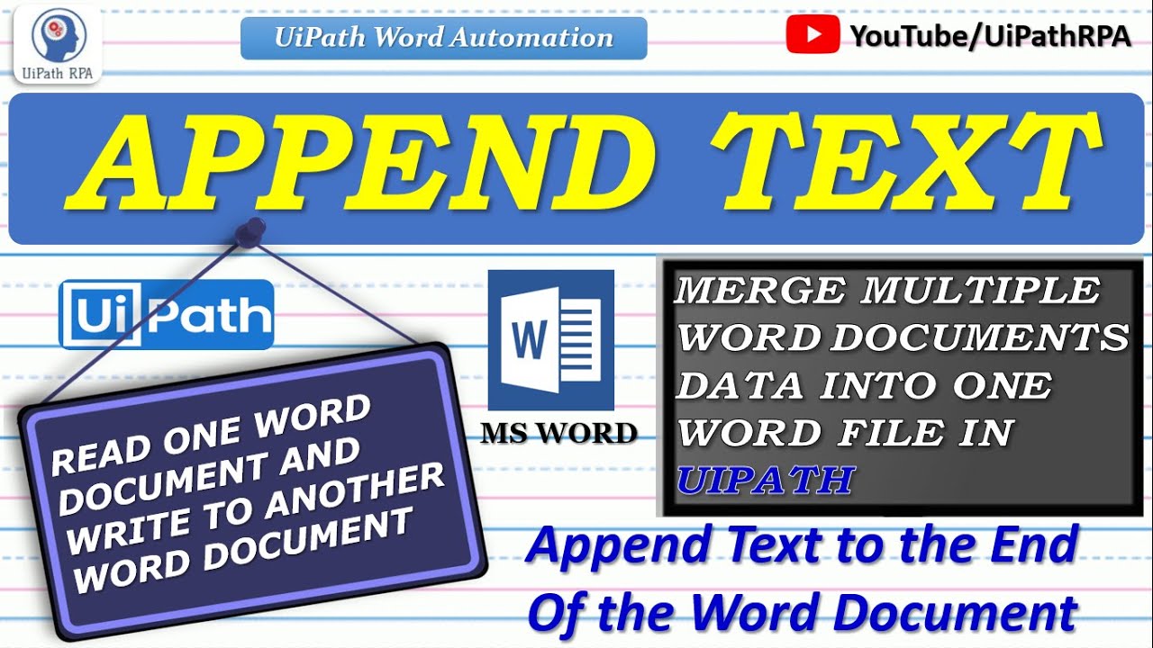 Append Text in Word UiPath | Merge Word Documents in UiPath | UiPath RPA