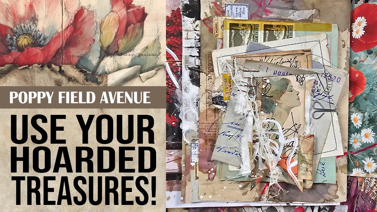 Let's make an ENVELOPE POCKET FLIP THINGY using our hoarded treasures! [POPPY FIELD AVENUE]