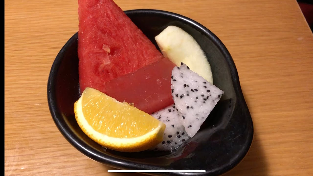 Fruit & Jelly Platter ASMR Mukbang at Japanese Buffet Restaurant: Eating Sound of Watermelon, Dragon
