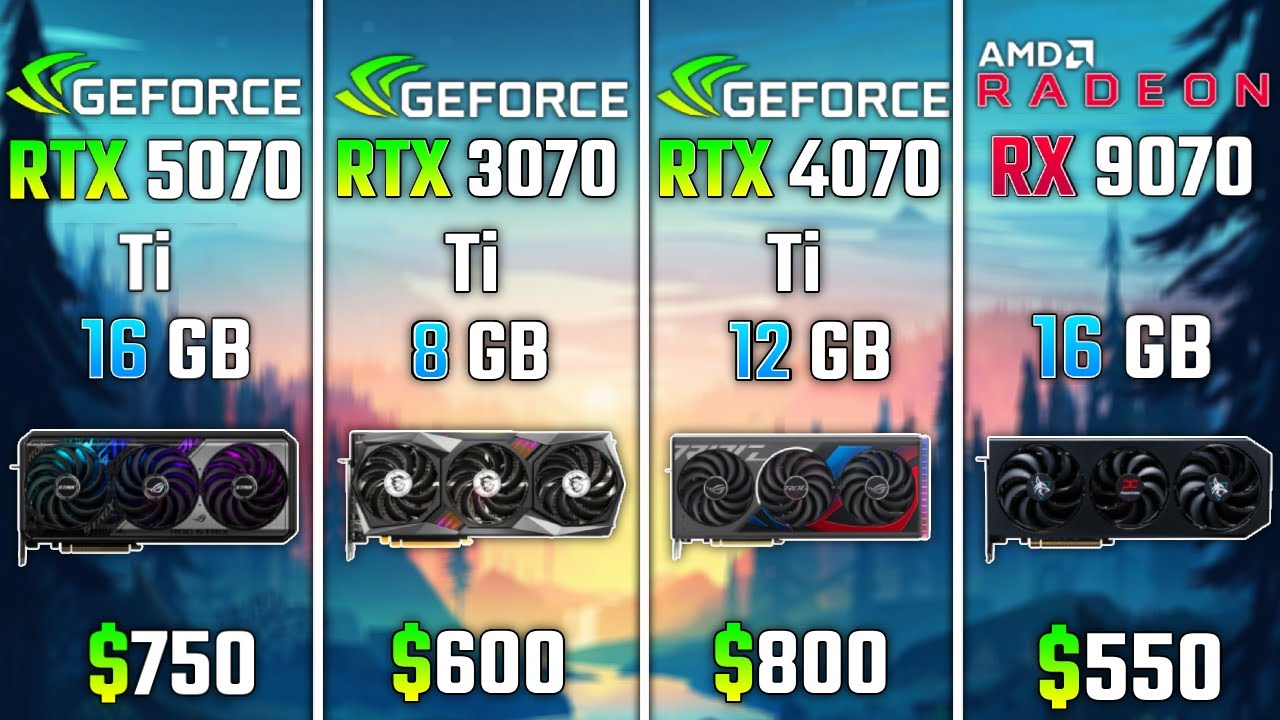 RTX 5070 Ti vs RTX 3070 Ti vs RTX 4070 Ti vs AMD RX 9070 | Test in 6 Games