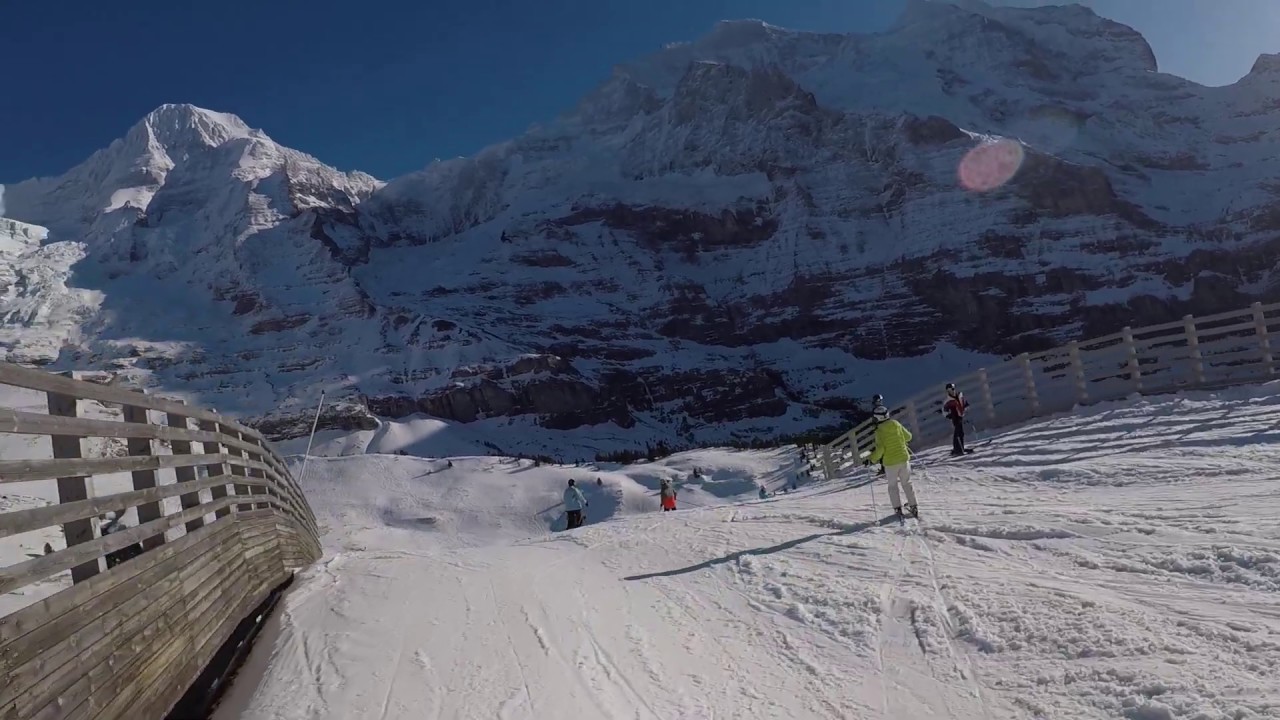 Skiing in Switzerland 2020, Wengen, red piste 44