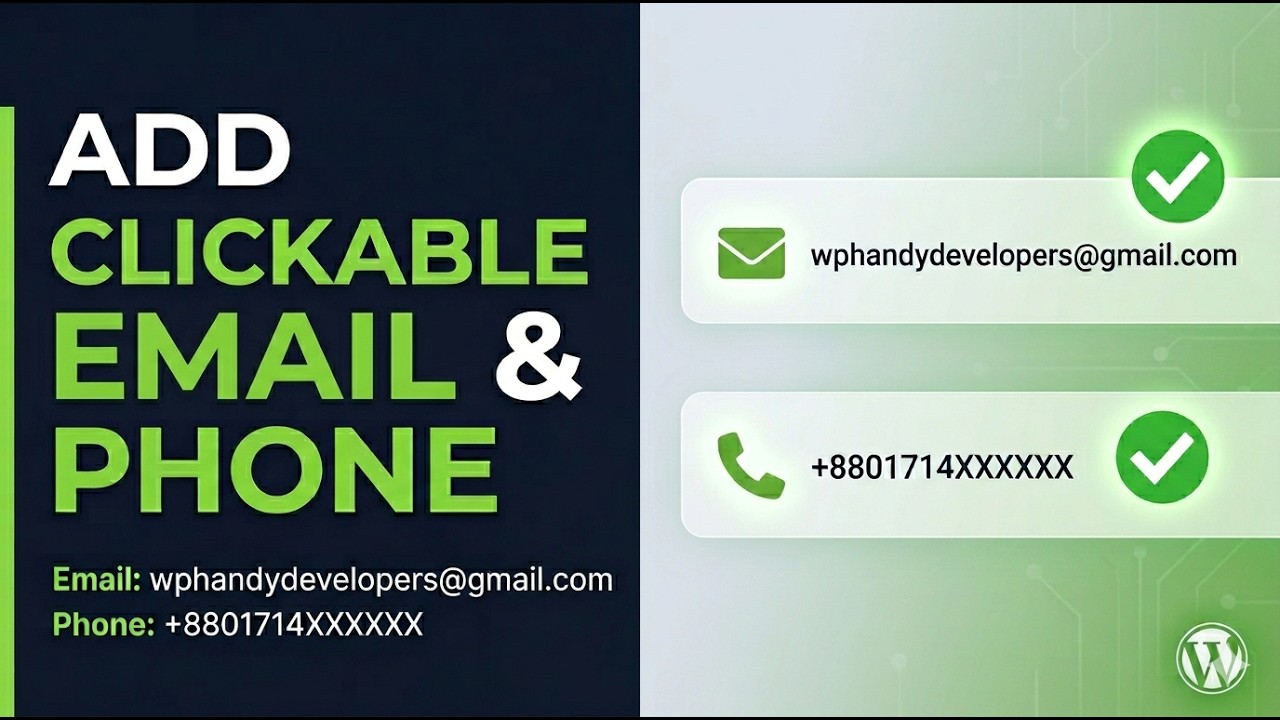 How to Add Clickable Email Link & Phone Number in WordPress | Easy Tutorial