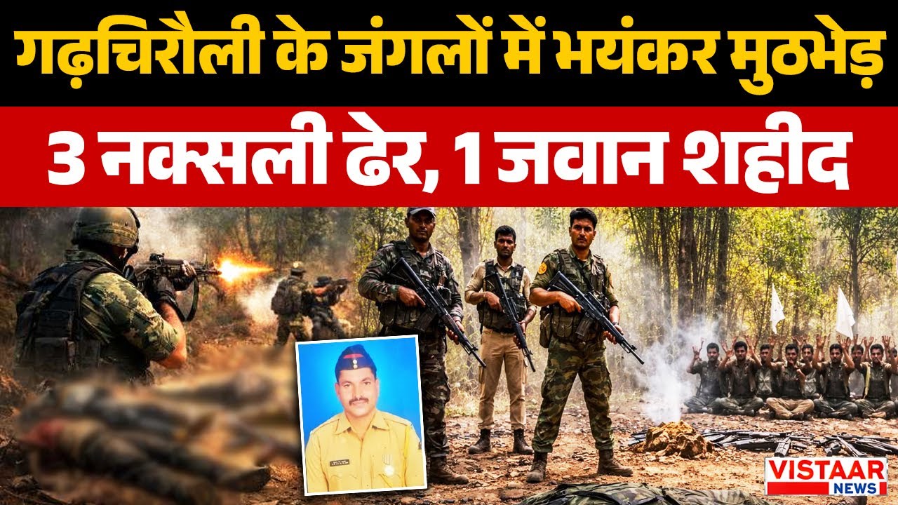 Maharashtra Naxal Encounter : Gadchiroli के जंगलों में भयंकर मुठभेड़, 3 नक्सली किए ढेर, 1 जवान शहीद