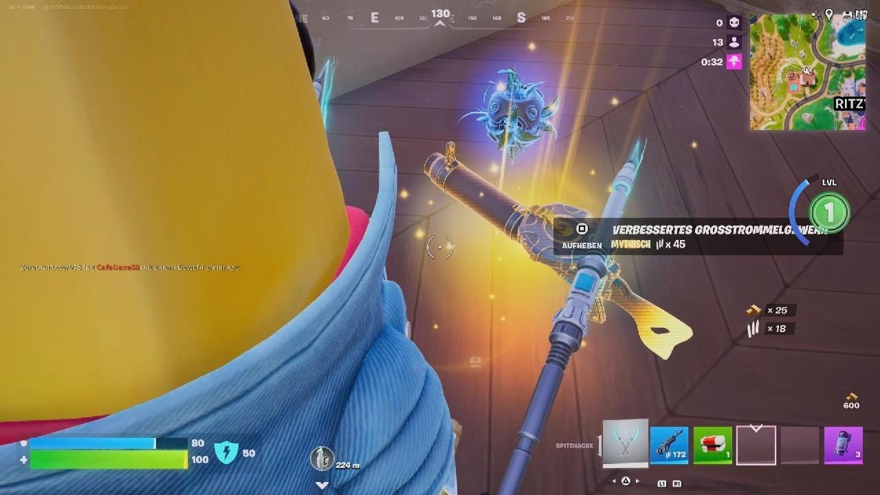 ich spiele Fortnite Blitz Royale drei Runden und Waffe die ich aufsammeln behalte ich für die runden