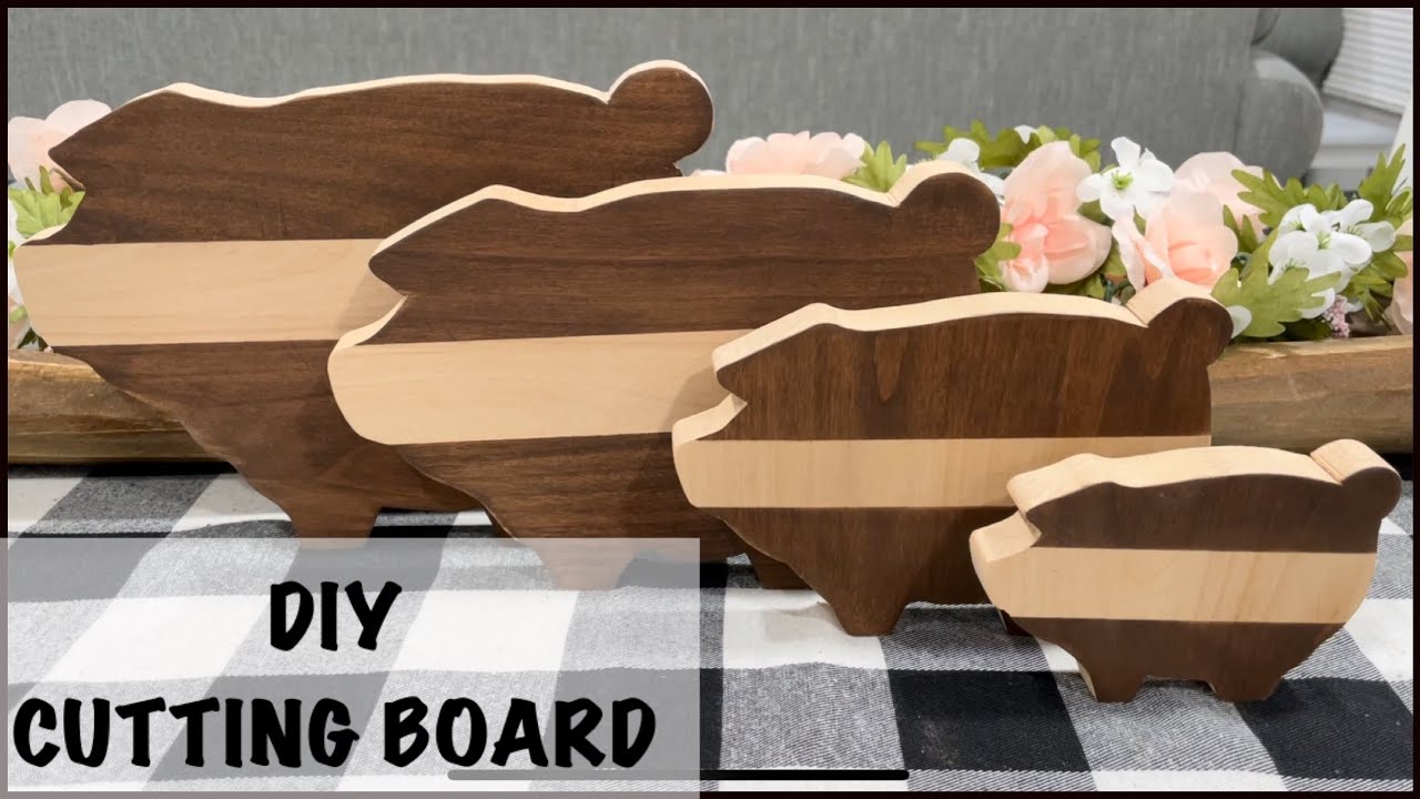 DIY CUTTING BOARD DECOR | SCROLL SAW CUTTING BOARD | DIY PIG CUTTING BOARD