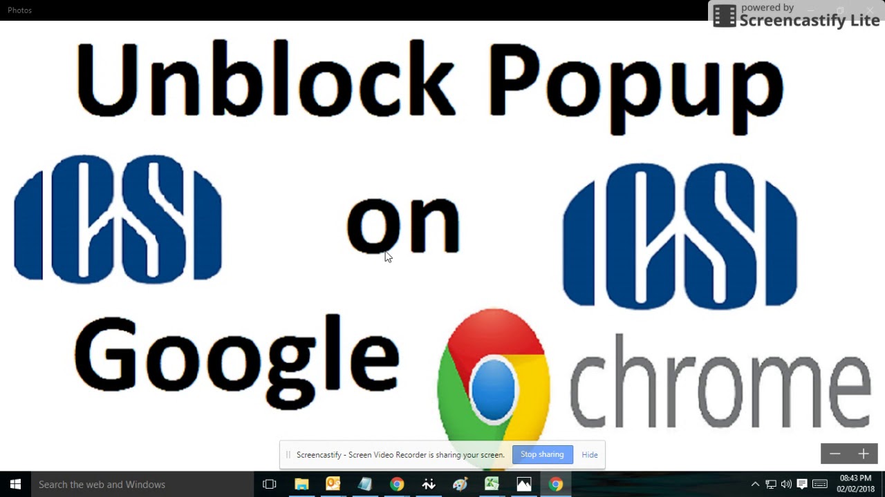 How to enable Pop-Up Setting in Chrome for CS students, How to unblock the Pop-up setting in chrome