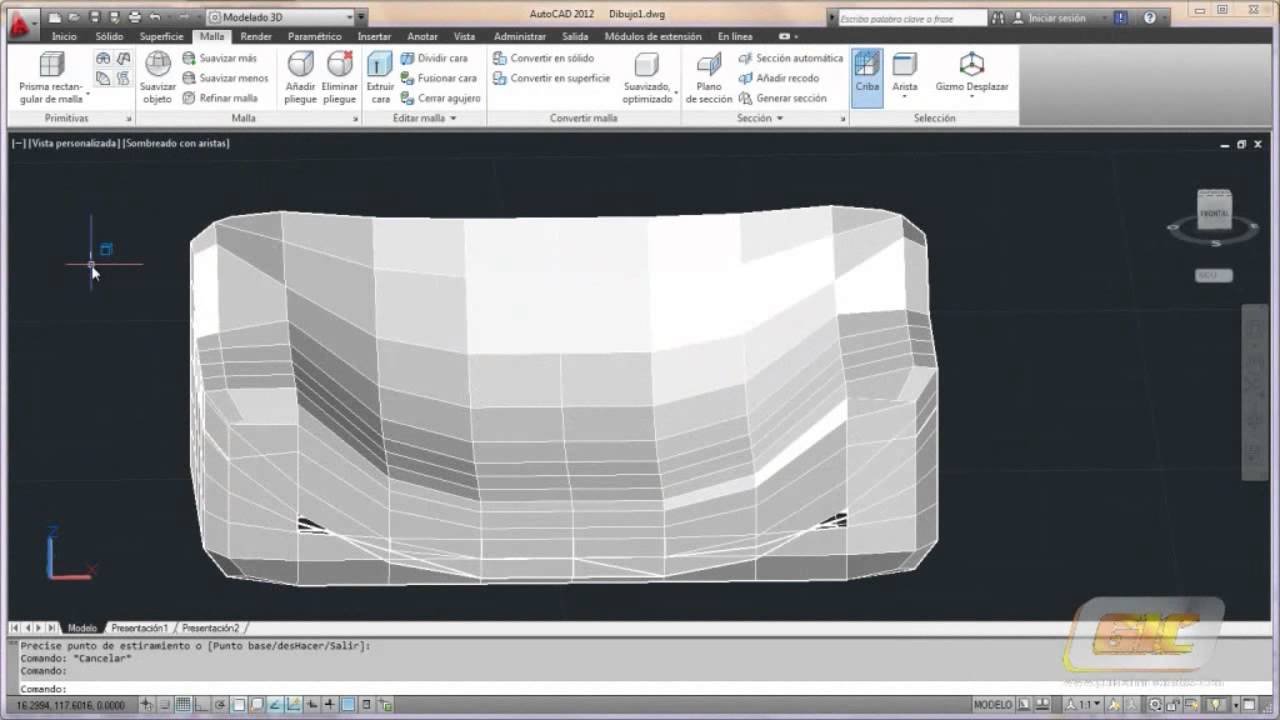 Autocad 2015. Tema 39.4 Edición de mallas