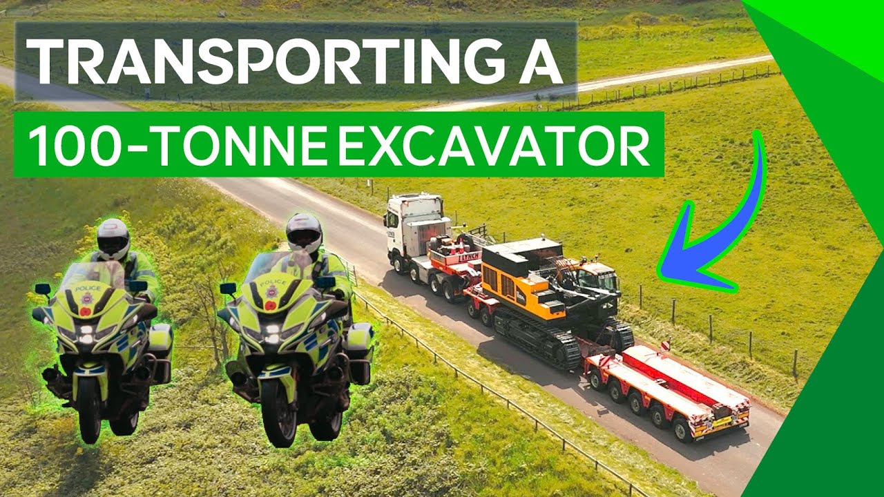 Transporting a 100-ton Hyundai Crawler Excavator! Move this MASSIVE digger from a boat to a Quarry!