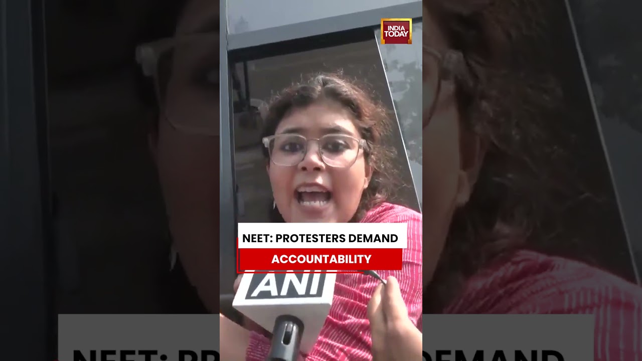 NEET row: Protesters Demand Action Over Alleged Exam Paper Leaks, Target Union Education Min #shorts