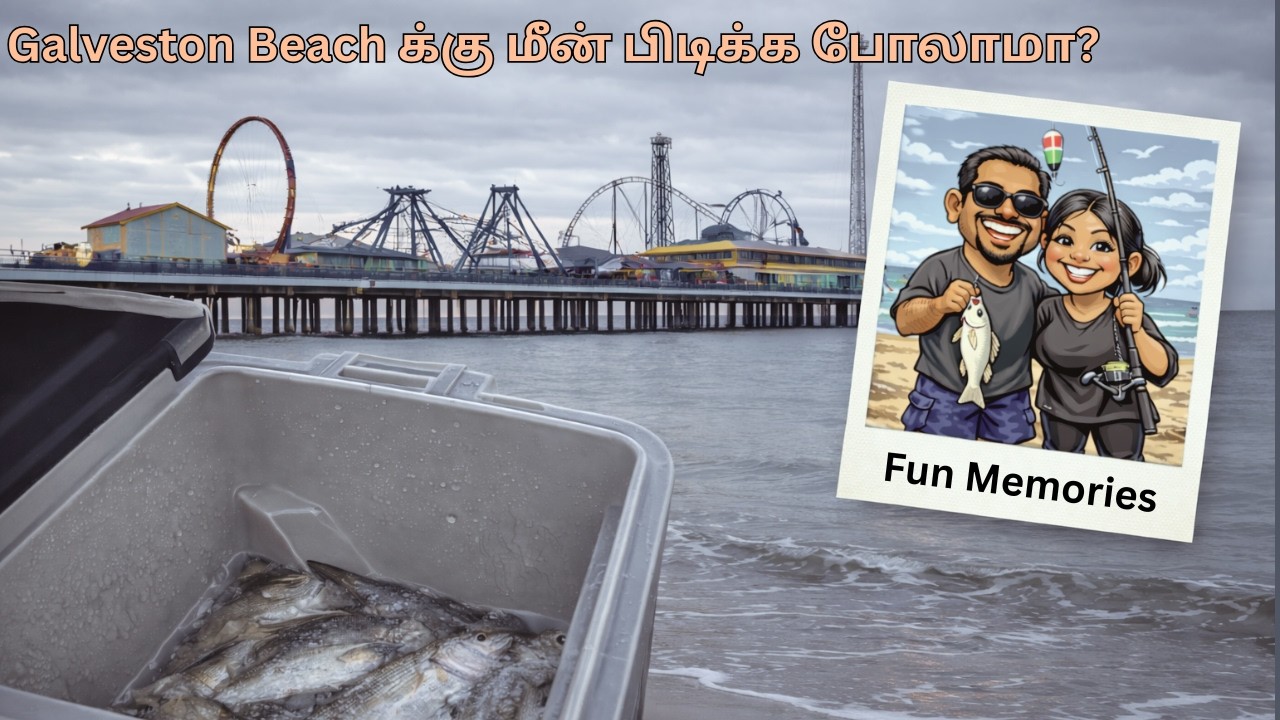 Galveston Beach க்கு மீன் பிடிக்க போலாமா? | Fishing at USA Beach