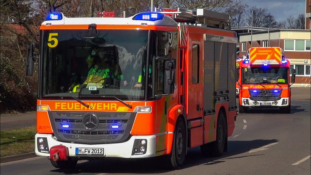 [FEUERWACHE 5] - Feuerwehr HANNOVER | Einsatzfahrten LÖSCHZUG & Rettungsdienst in RODERBRUCH!