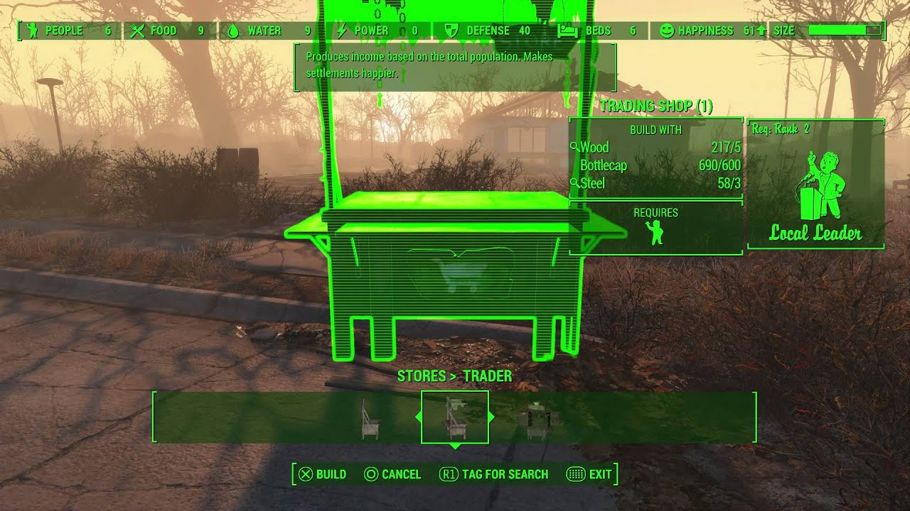 Fallout 4 - Unlock Local Leader 2 Perk & Build First Aid Station at My Sanctuary Settlement Tutorial