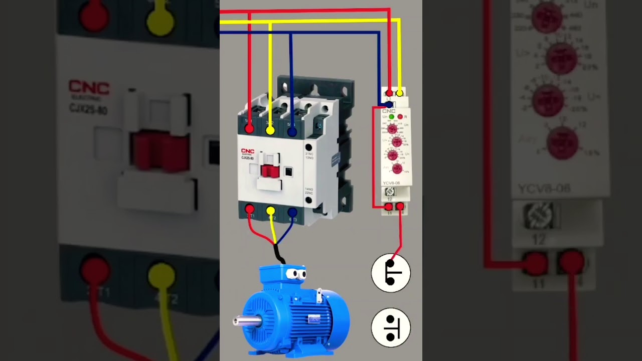 Three Phases Voltage Monitoring Relay Connection #mrengineer #eletricalengineering #motor