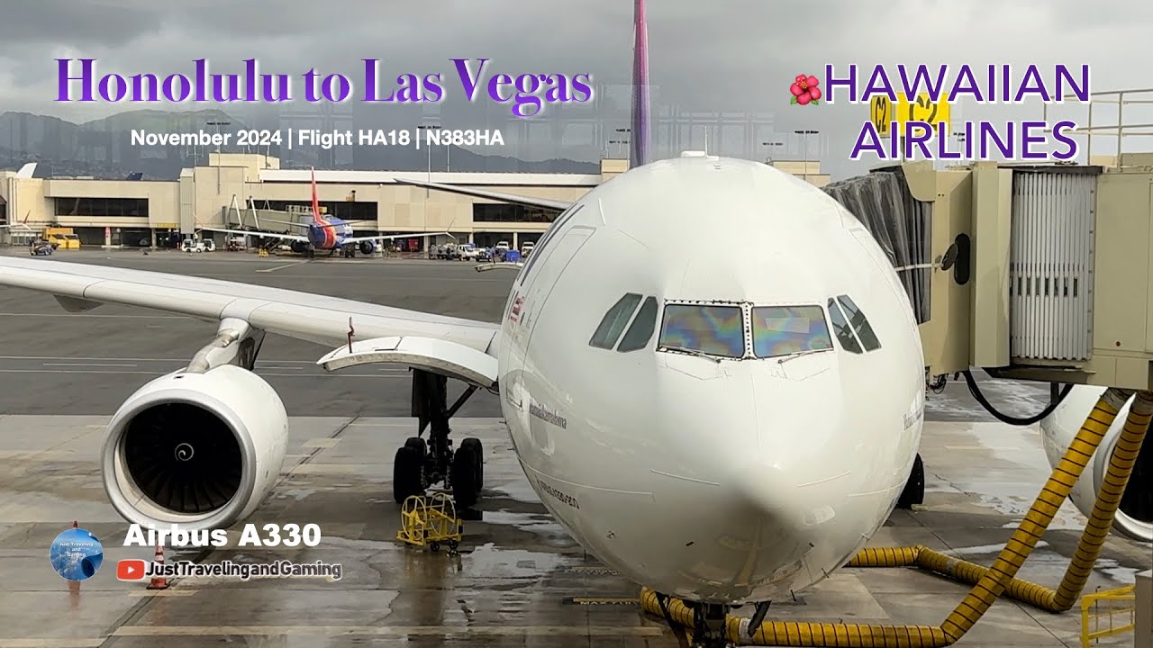 [4K] 🏝️ Honolulu to Las Vegas on Hawaiian Airlines A330  | Nov 2024 | N383HA #hawaiianairlines