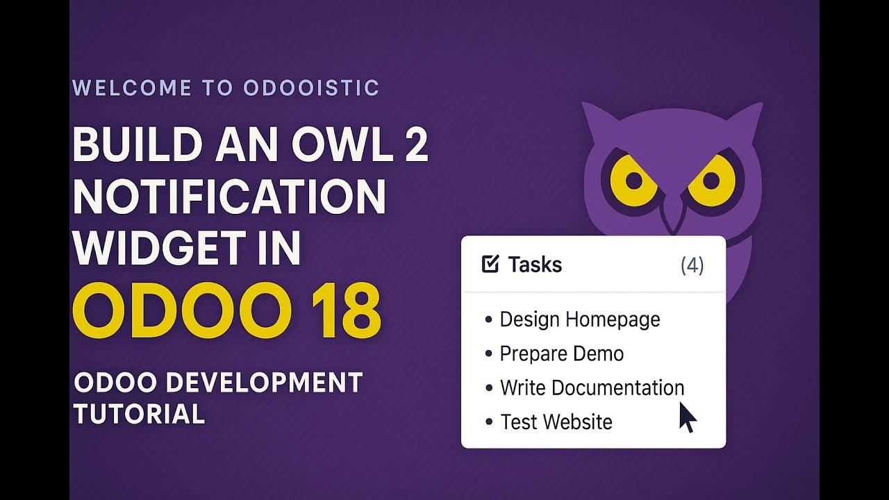 Custom Odoo 18 Notification Widget &ndash; Notification Bell with Task Updates (OWL 2)