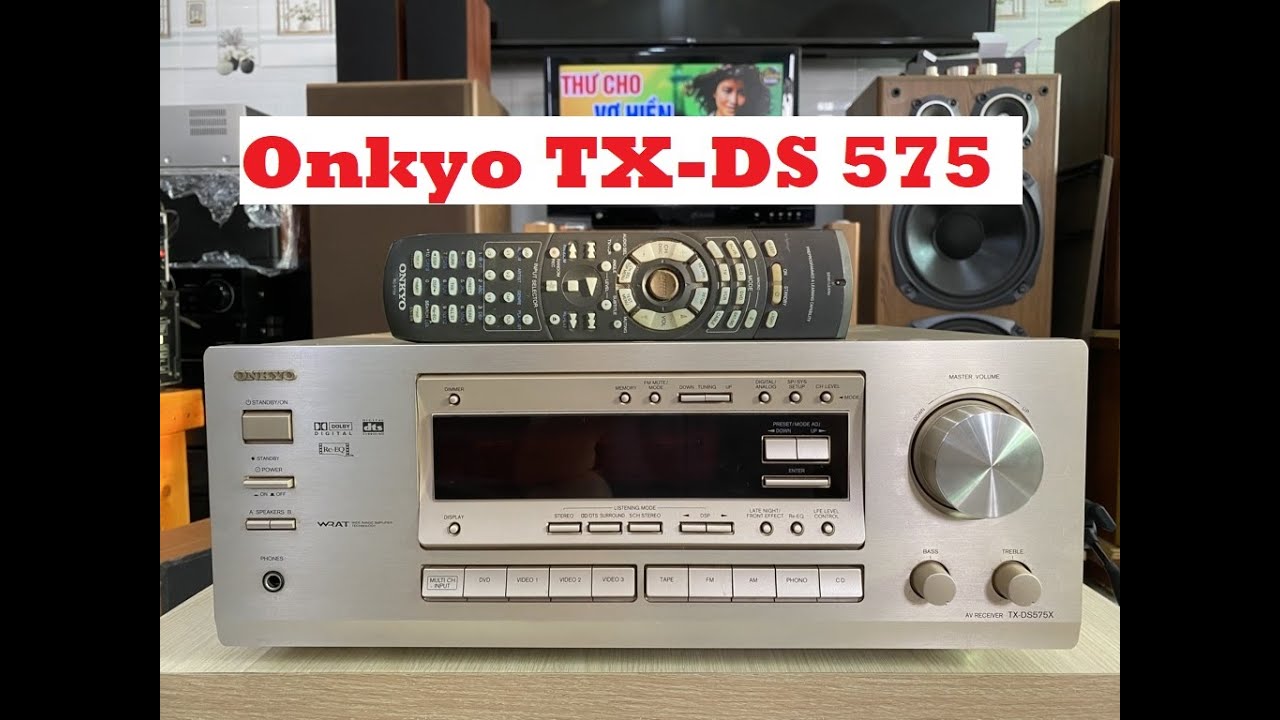 (Đã bán)Onkyo TX-DS 575 đẹp long lanh,CS 283w, Remote zin,lắp vang karaoke.LH 0834563852