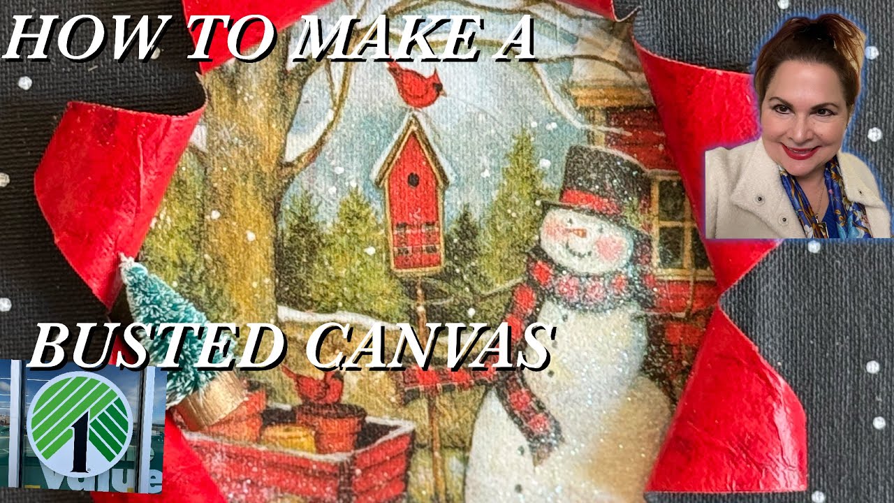 DOLLAR TREE 2025 BUSTED CANVAS Tutorial + DECOUPAGE Techniques!