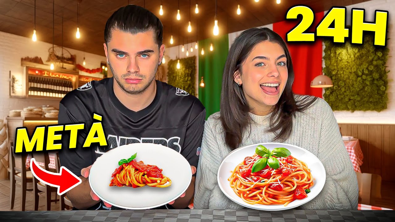 🍝 MANGIO LA METÀ della MIA RAGAZZA per 24 ORE!