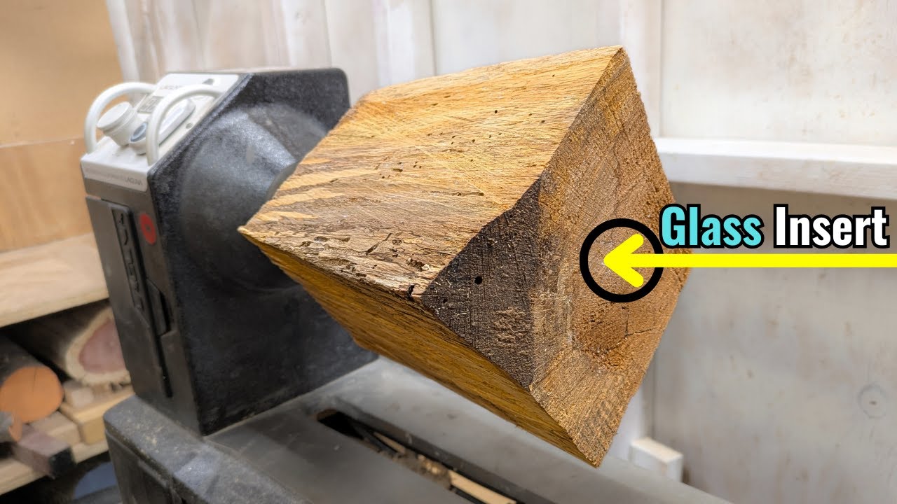 Rustic Vase with Glass Insert - Woodturning [58]