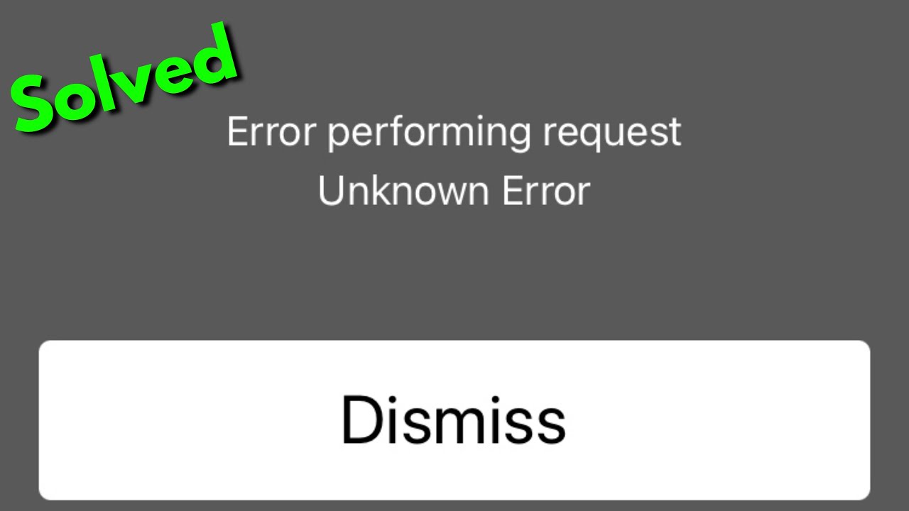 Fix Error performing request Unknown Error in iphone | Problem Solved