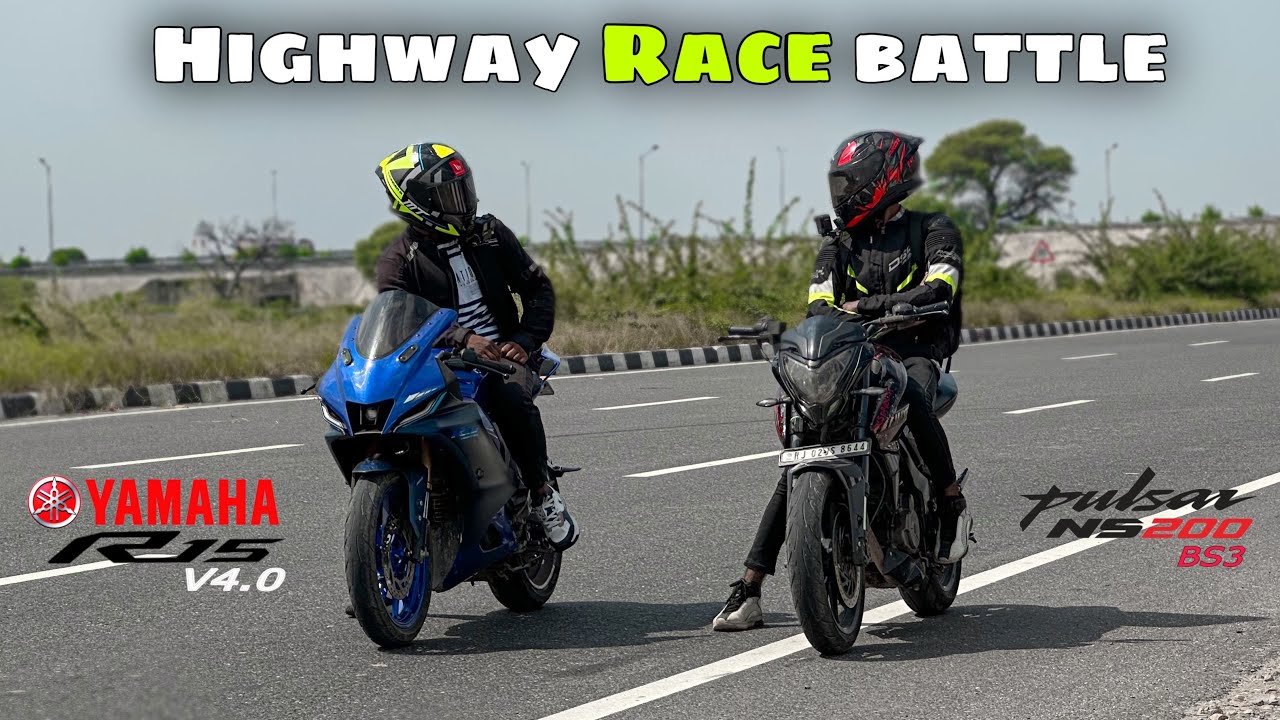 Pulsar Ns200 Bs3 Vs Yamaha R15 V4 Drag Race | Top End