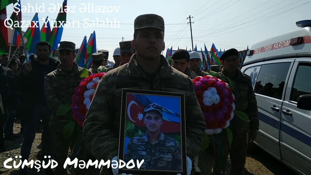 Şəhid Əlləz Əlləzovun dəfn mərasimi Qazax rayonu Yuxarı Salahlı kəndi