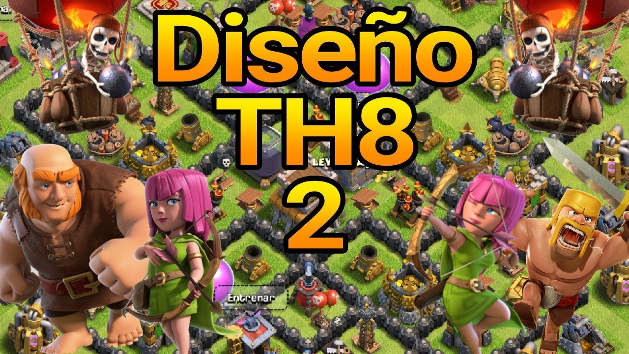 Diseño de Ayuntamiento nivel 8 | Diseño 2 | Con repeticiones | 2019 | Clash of Clans